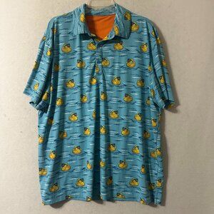Birdie Bound shirt Men 2XL Golf Polo  stretch Performance Rubber Duckie Duck